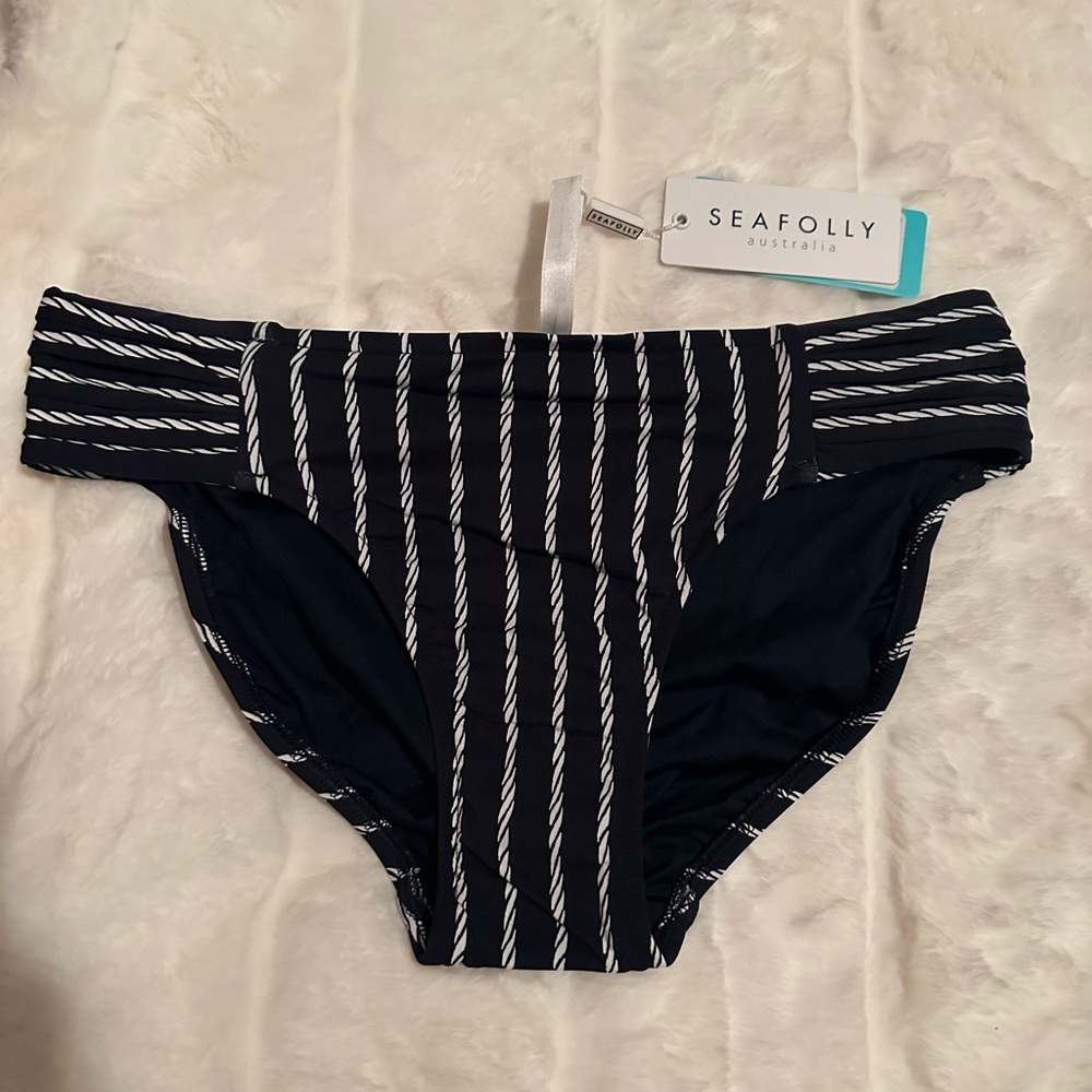Navy and white stripe seafolly bikini bottoms